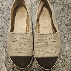 Chanel Beige Canvas Espadrilles-EU 38